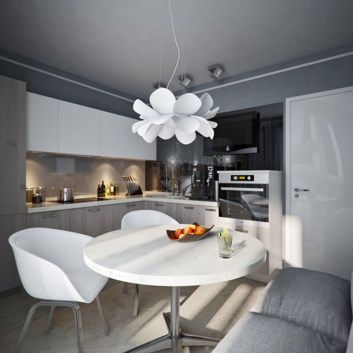 kitchen in the design of an apartment of 38 sq. m.