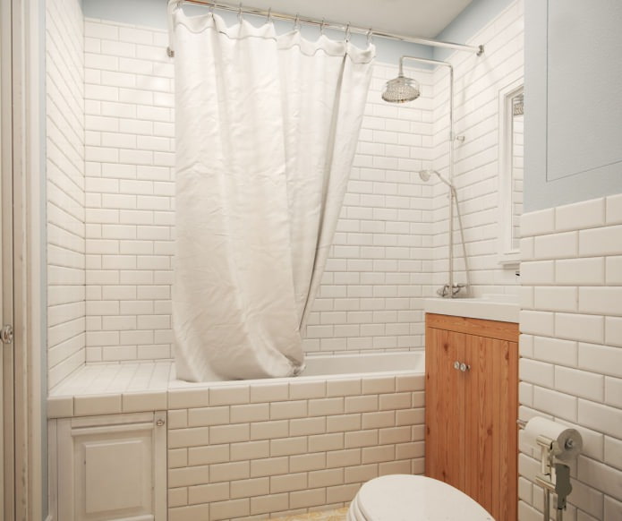 bathroom in a one-room apartment