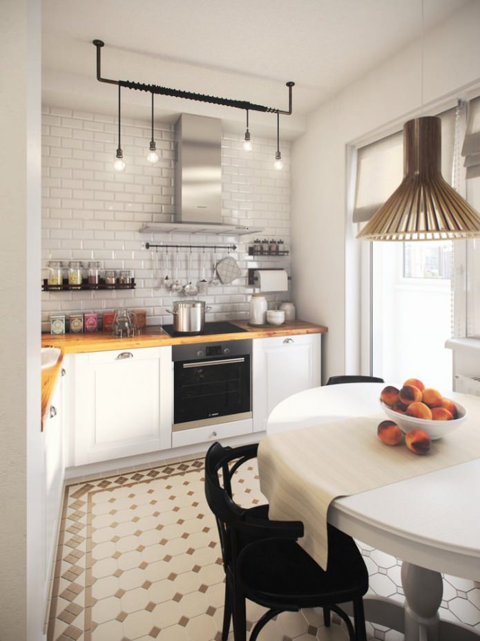 kitchen in a one-room apartment