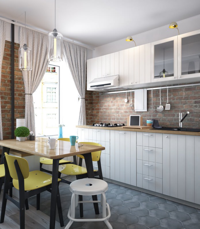 Kitchen design in a one-room apartment-swing