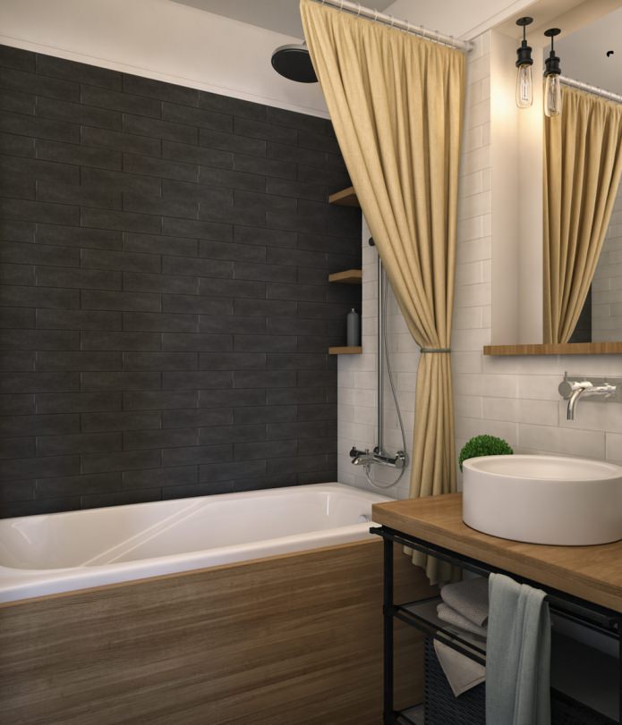 Bathroom design in a one-room apartment-swing
