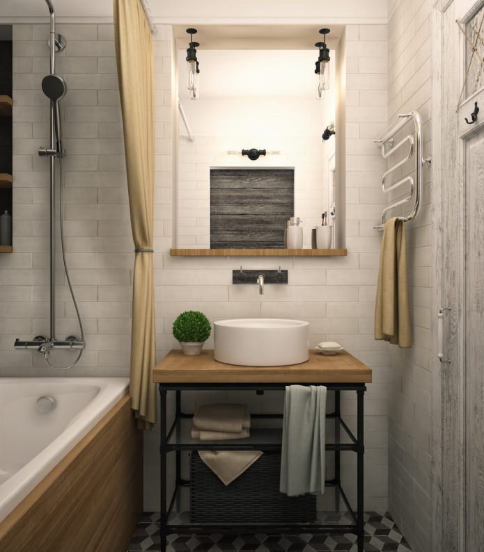 Bathroom design in a one-room apartment-swing