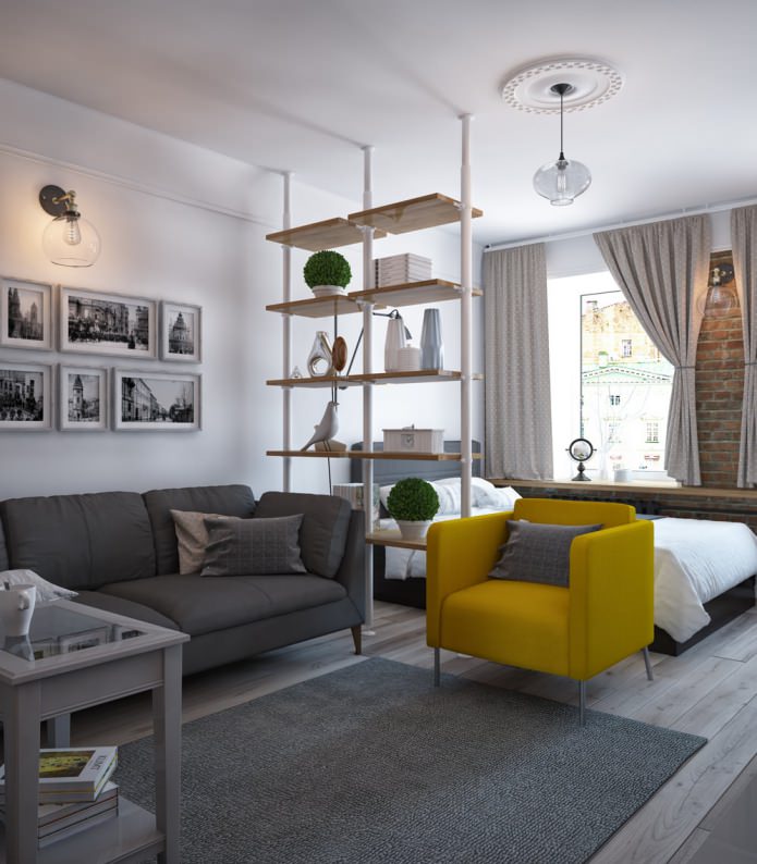 Design of a one-room apartment-swing