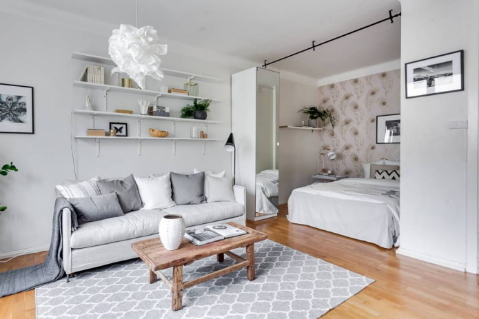 large niche in a one-room apartment