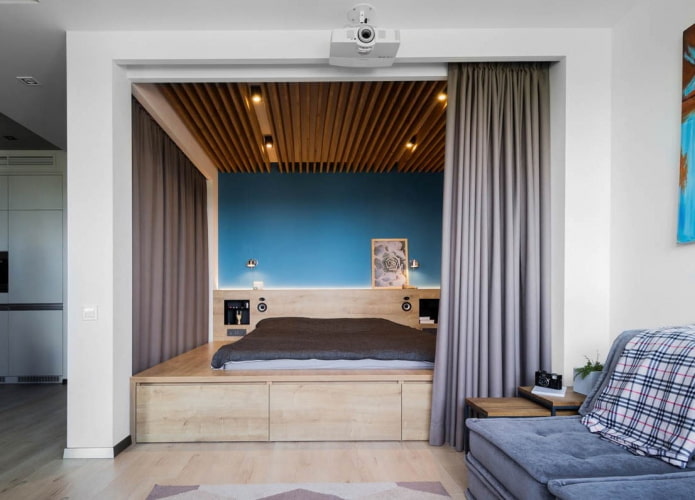 large niche in a one-room apartment