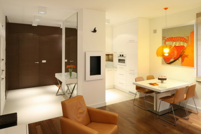 niche in the interior of a studio apartment