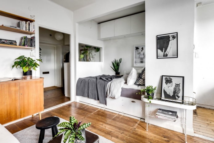 niche in the interior in Scandinavian style