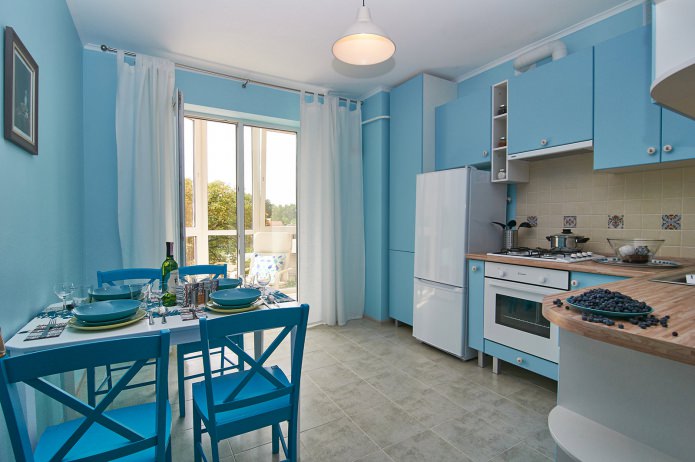 kitchen design in blue