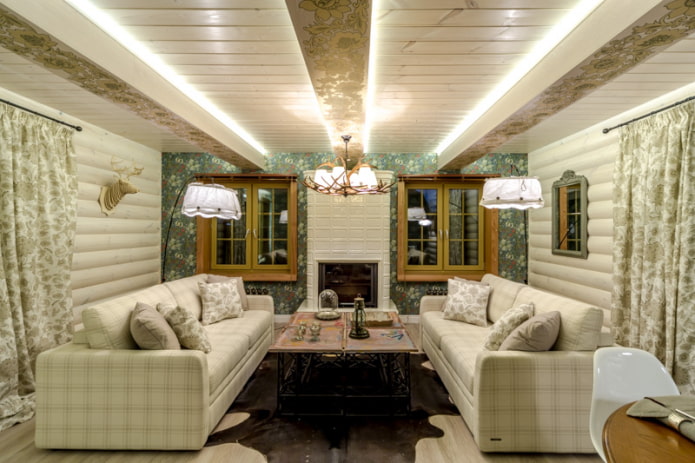 LED strip mounted in beams