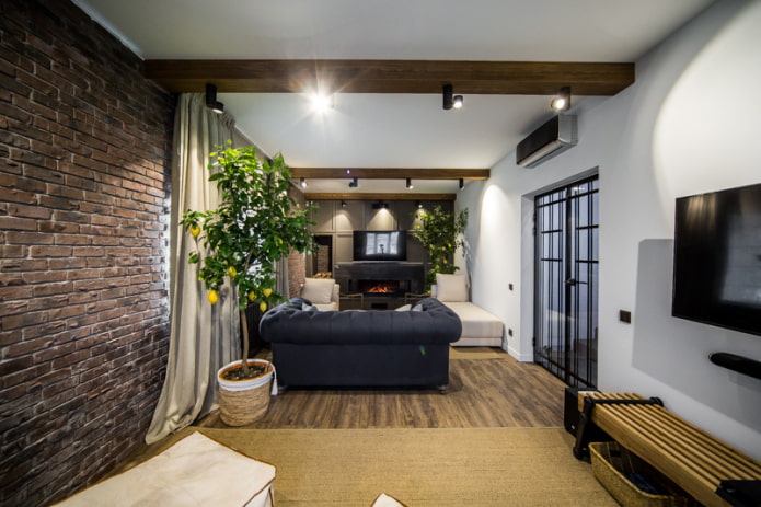 swivel lights mounted in ceiling beams
