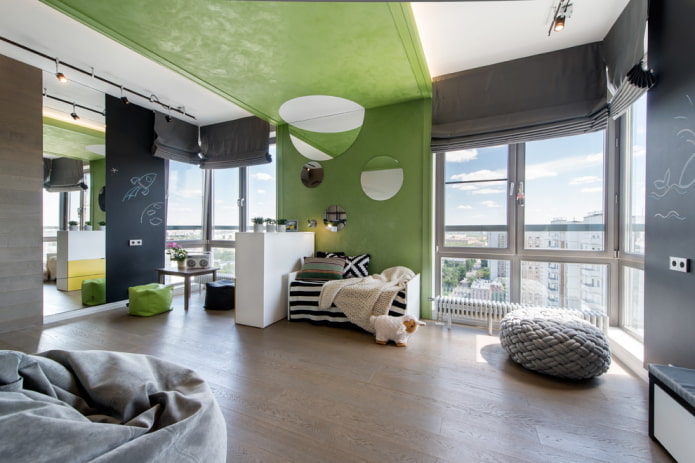 two-level ceiling in the children's room