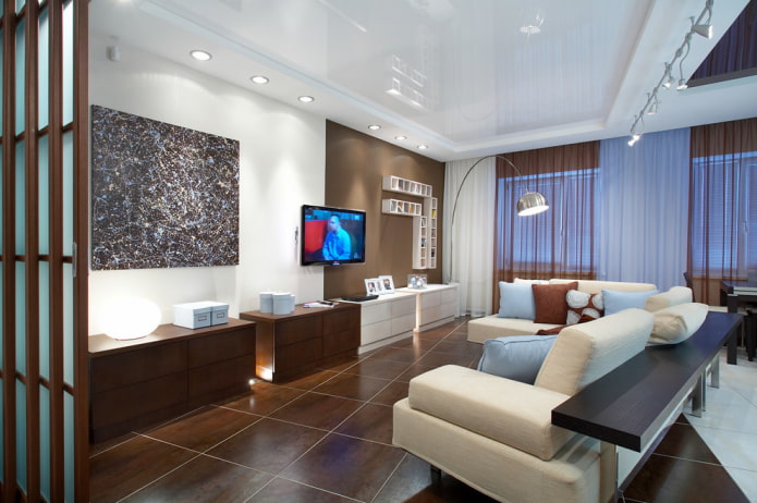 stretch ceiling in the interior