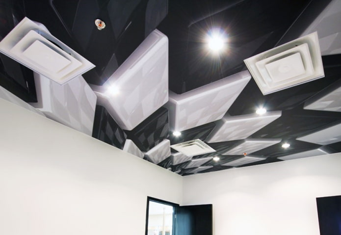 ceiling with geometric patterns