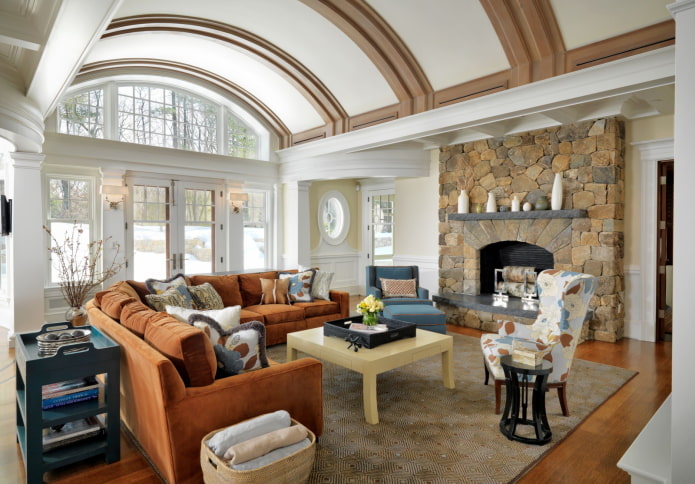 arched ceiling in the interior