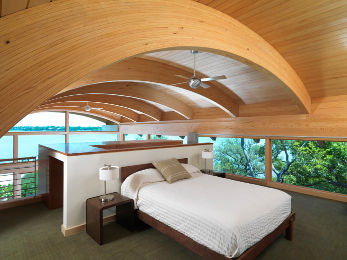 arched ceiling in the interior