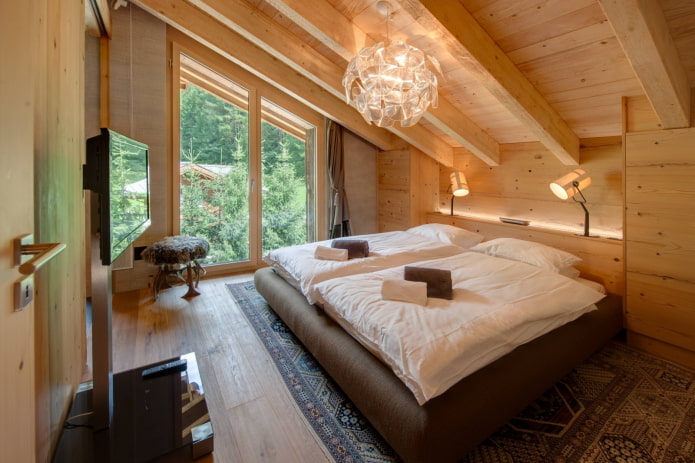 slanted ceiling design in the interior