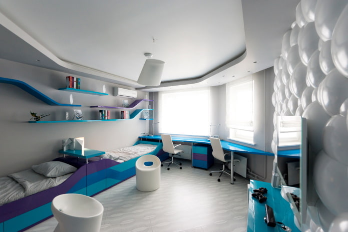 ceiling design in high-tech style