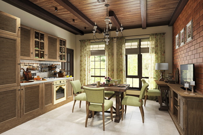 ceiling design in country style