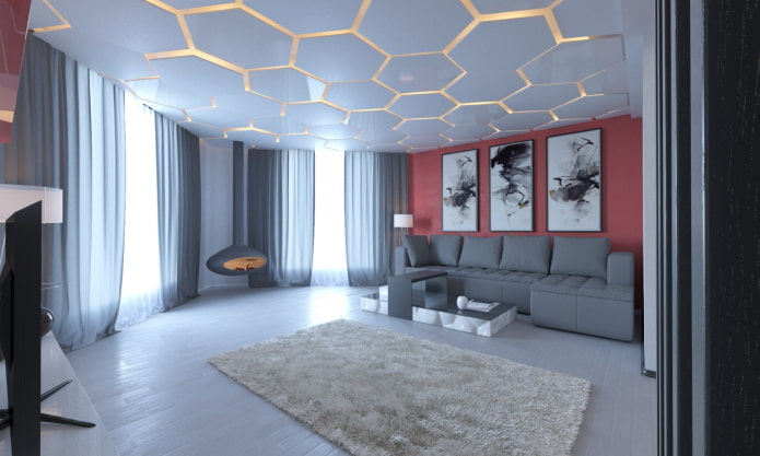 unusual ceiling design in the interior