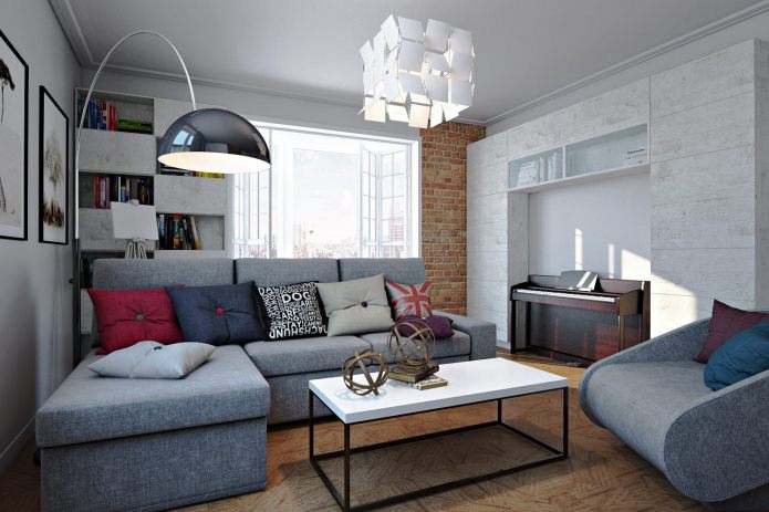 living room with a corner sofa