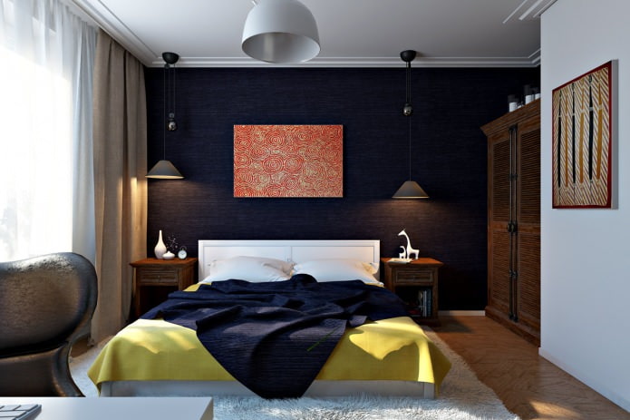 Bedroom in a four-room apartment