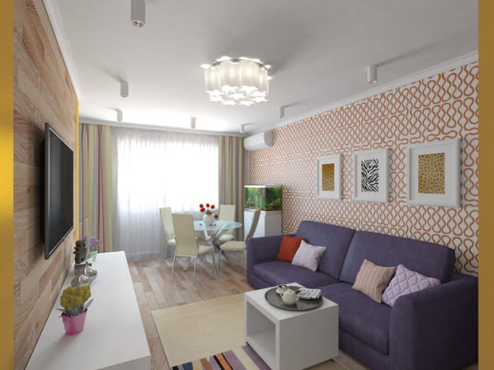 project of a two-room Khrushchevka 44 sq. m.