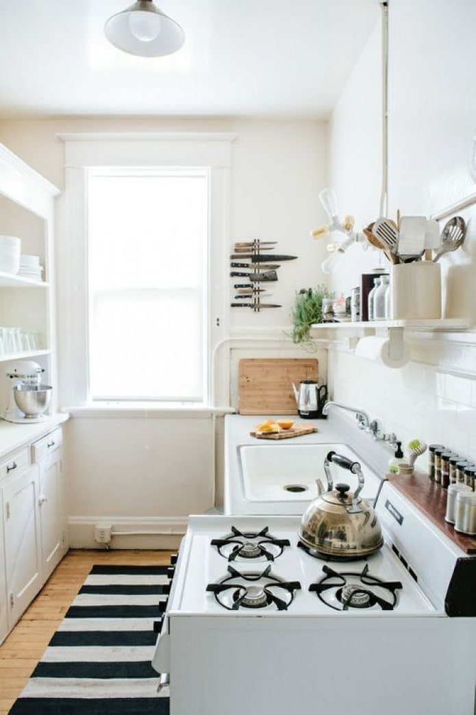 light narrow kitchen