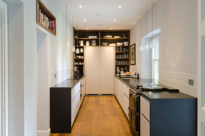 shelves around the entrance door