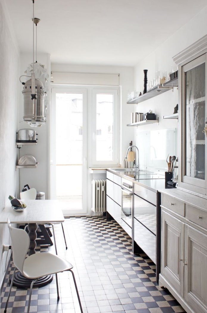 straight kitchen set