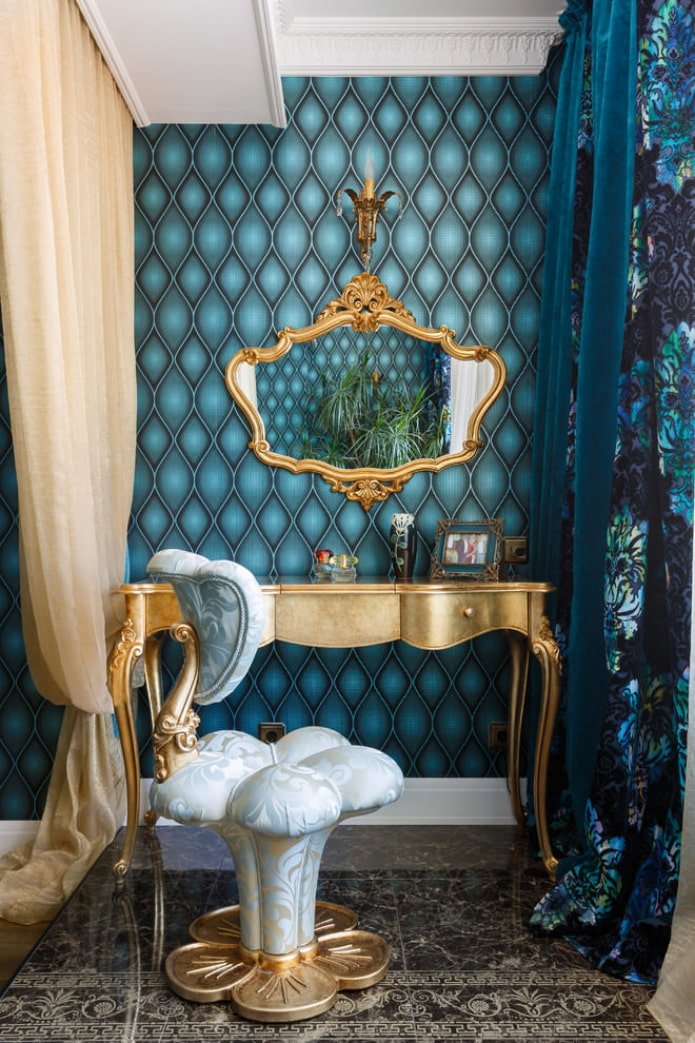 combination of dark brown with blue