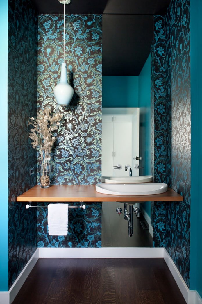 combination of dark brown with blue