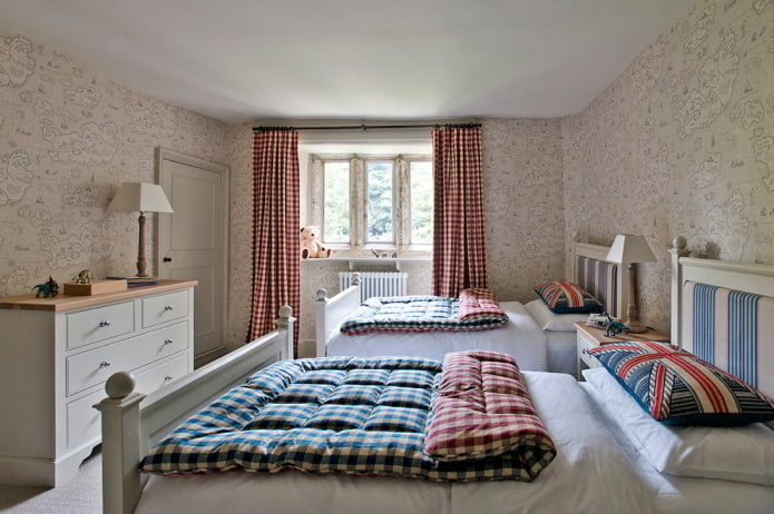 curtains in the interior in the country style
