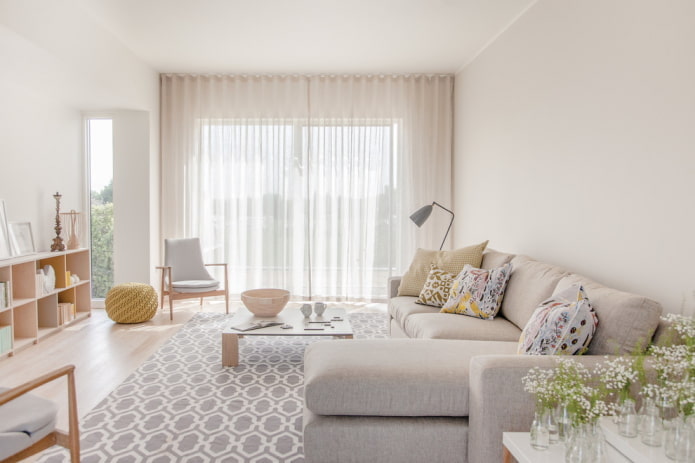 curtains in the living room interior