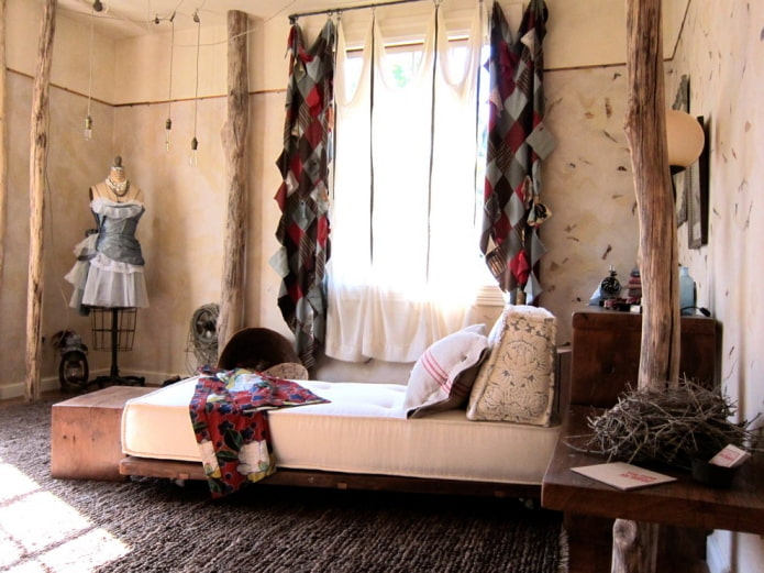 curtains in the patchwork style