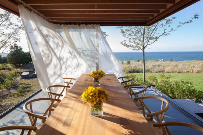 curtains on the terrace