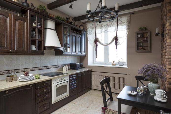 curtains in the kitchen interior