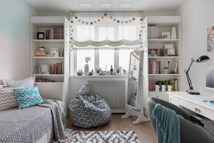 curtains with fringe in the form of pompoms