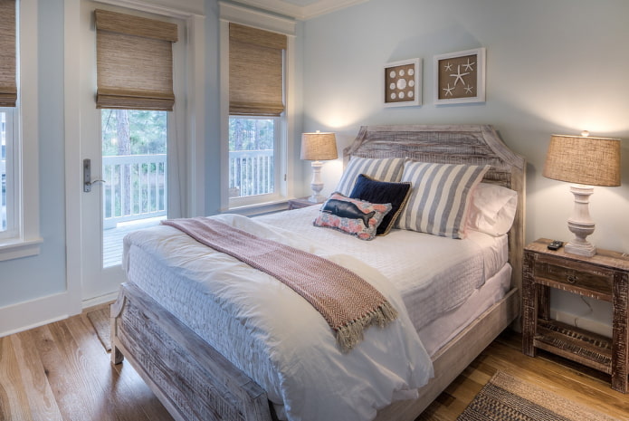 roman curtains in a marine style