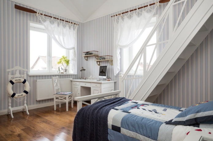 curtains in a marine style