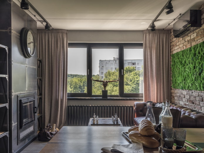 curtains in the style of loft