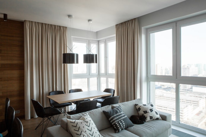 curtains on a corner window