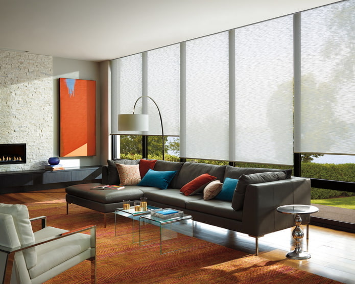 curtains on panoramic windows