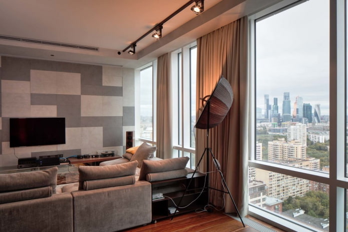 curtains on panoramic windows