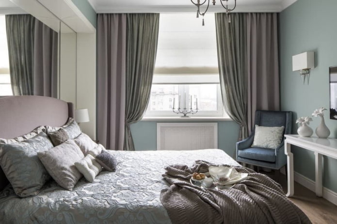 bedroom in pastel colors