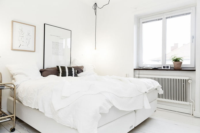 bedroom with white walls