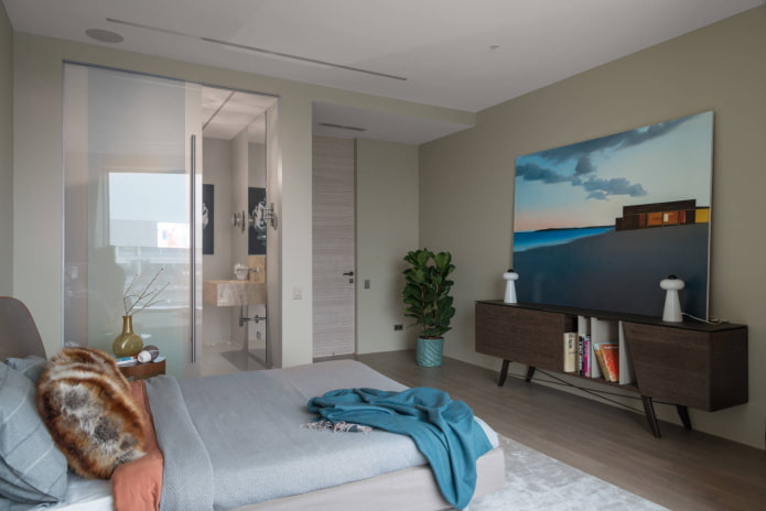Picture opposite the bed