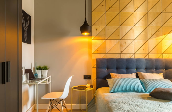 Lamp above the bed