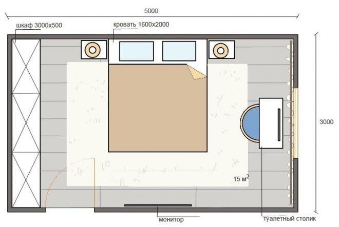 bedroom diagram 15 m