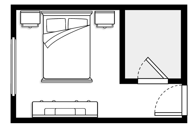 bedroom plan with dressing room