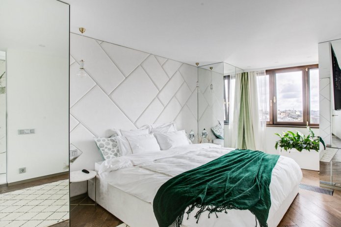mirrored wardrobes in the bedroom